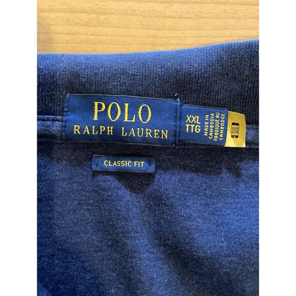Polo Ralph Lauren Polo Shirt Mens XXL Blue Classic Fit Flesh Pony Long Sleeve - Picture 4 of 8